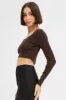 Brown Knit Top Long Sleeve Crop sold by Ally Fashion