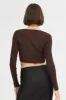 Brown Knit Top Long Sleeve Crop sold by Ally Fashion