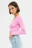 Pink Knit Top Long Sleeve Crop sold by Ally Fashion