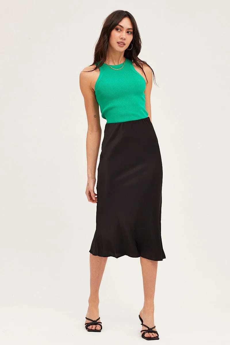 Green Round Neck Rib Knit Tank Top sold by Ally Fashion product image thumbnail 2