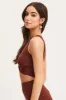 Brown Knit Top Sleeveless Crop sold by Ally Fashion
