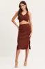 Brown Knit Top Sleeveless Crop sold by Ally Fashion