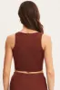 Brown Knit Top Sleeveless Crop sold by Ally Fashion
