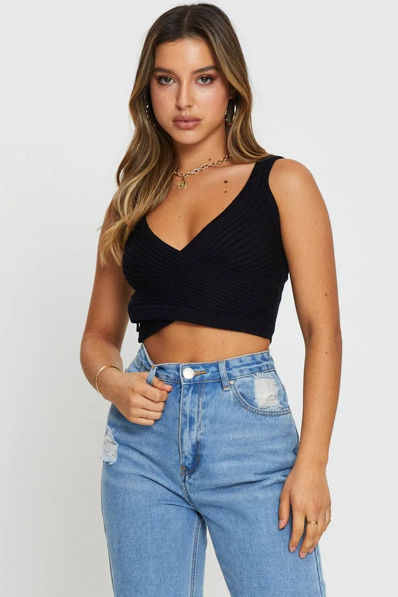 Black Knit Top Sleeveless sold by Ally Fashion product image thumbnail 3