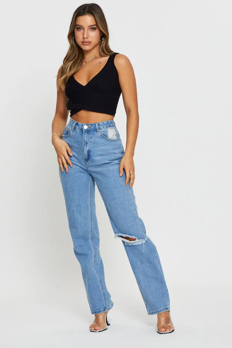 Black Knit Top Sleeveless sold by Ally Fashion product image thumbnail 2