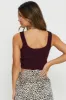 Brown Knit Top Sleeveless Sweetheart sold by Ally Fashion