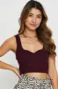 Brown Knit Top Sleeveless Sweetheart sold by Ally Fashion