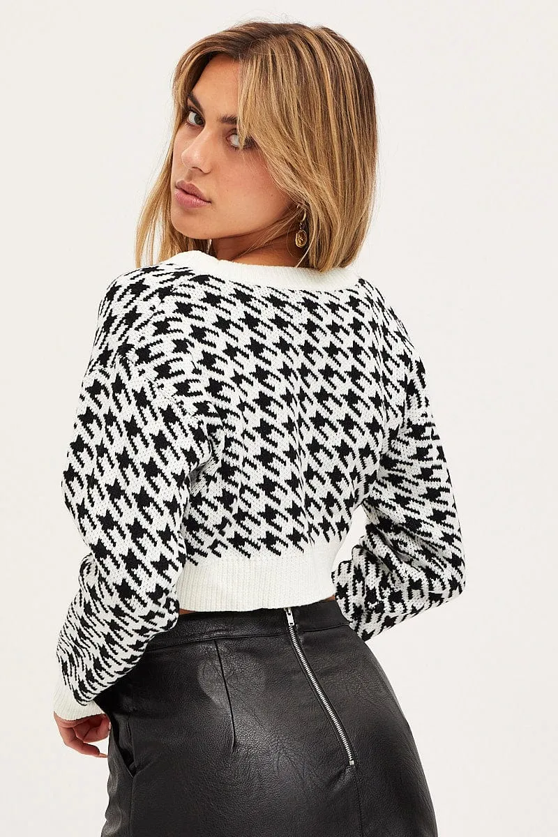 Check Knit Cardigan Long Sleeve Crop Relaxed sold by Ally Fashion product image thumbnail 5