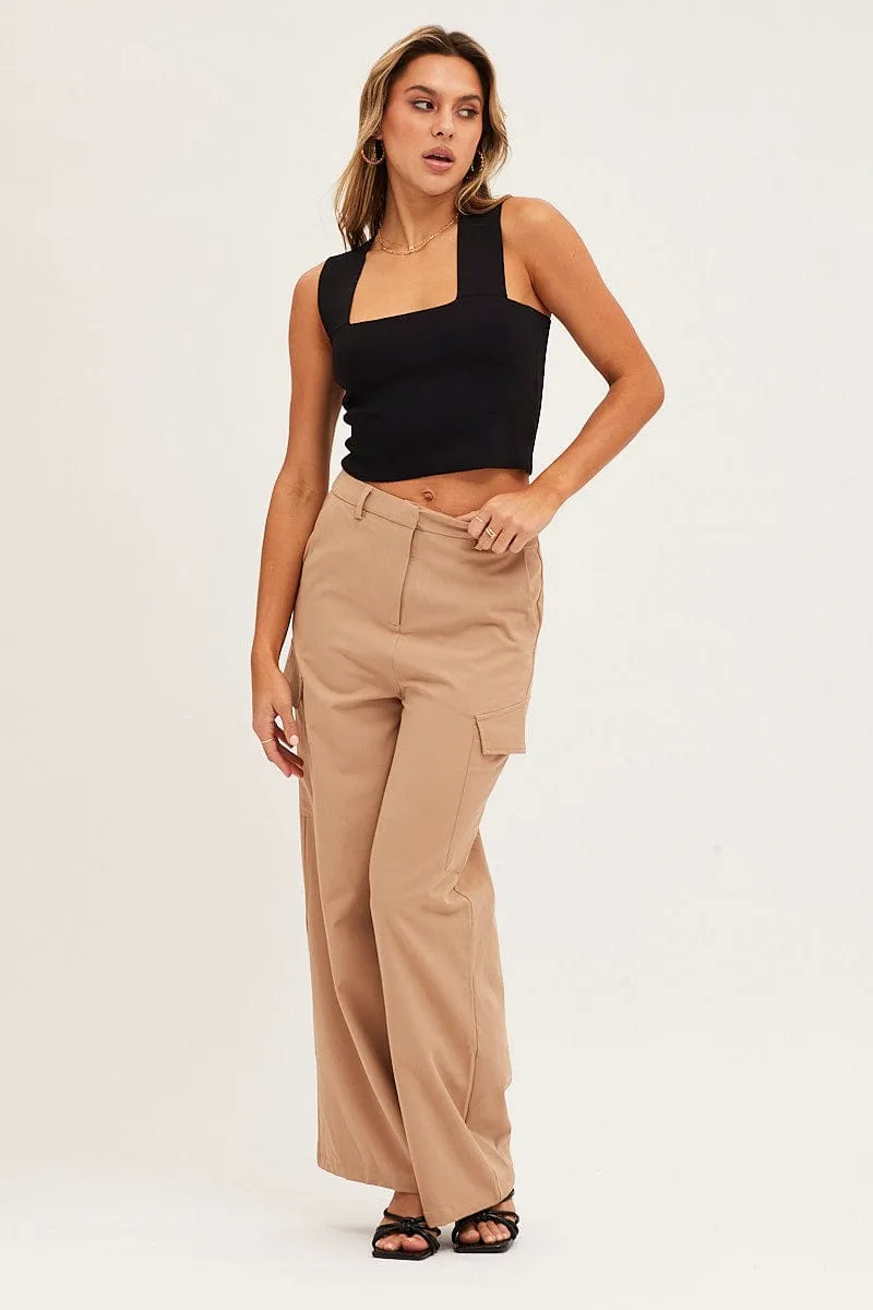 Black Knit Top Sleeveless Crop Square Neck sold by Ally Fashion product image thumbnail 2