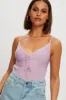 Purple Ruched Ribbed Knit Cami sold by Ally Fashion