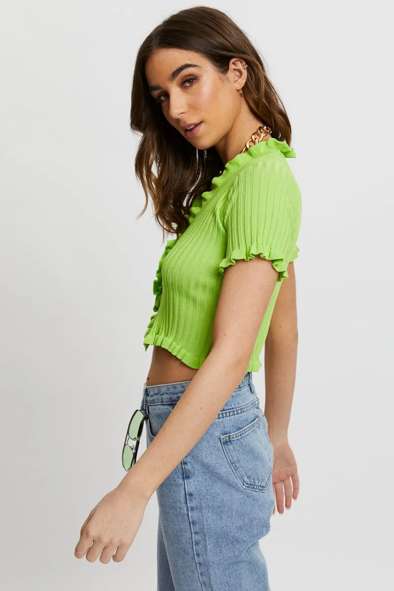 Green Ruffle Trim Knit sold by Ally Fashion product image thumbnail 2