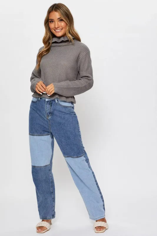 Grey Frill Hem Knit sold by Ally Fashion