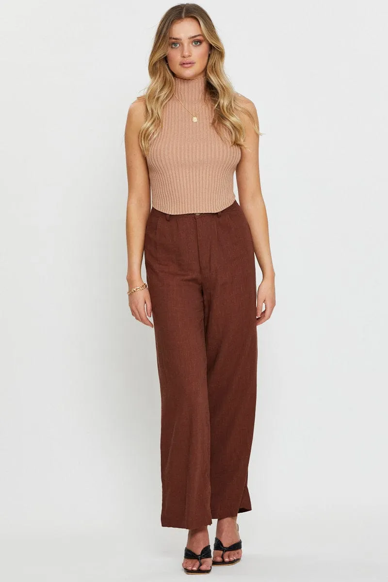 Brown Knit Jumper Long Sleeve sold by Ally Fashion product image thumbnail 2