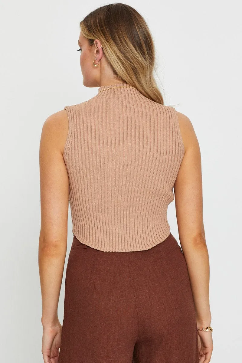 Brown Knit Jumper Long Sleeve sold by Ally Fashion product image thumbnail 4
