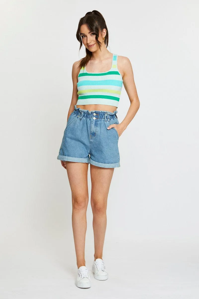 Stripe Knit Top Sleeveless Crop sold by Ally Fashion product image thumbnail 2
