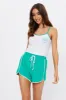 Green Lazy Sunday Contrast Bind Ribbed Singlet And Track sold by Ally Fashion