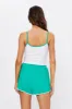Green Lazy Sunday Contrast Bind Ribbed Singlet And Track sold by Ally Fashion
