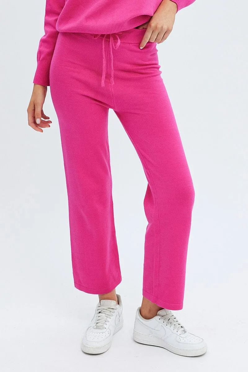 Pink Knit Lounge Pants sold by Ally Fashion product image thumbnail 2