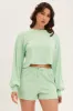 Green Loungewear Shirts Crop Cotton sold by Ally Fashion