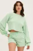 Green Loungewear Shirts Crop Cotton sold by Ally Fashion