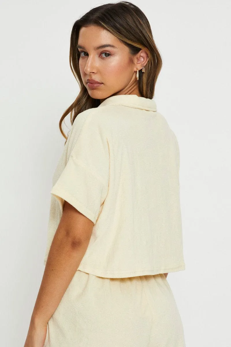 Yellow Lounge Shirt Terry sold by Ally Fashion product image thumbnail 5