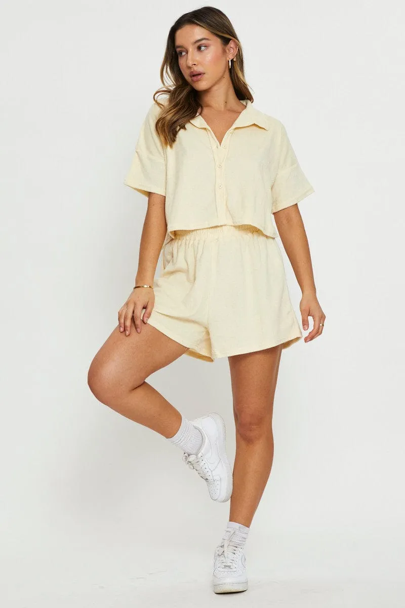 Yellow Lounge Shirt Terry sold by Ally Fashion product image thumbnail 2