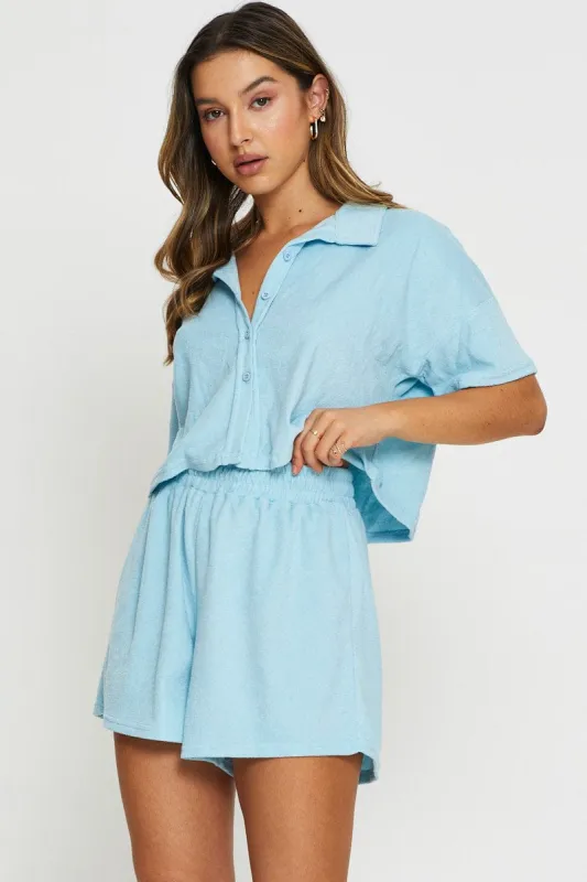 Blue Track Shorts Terry sold by Ally Fashion