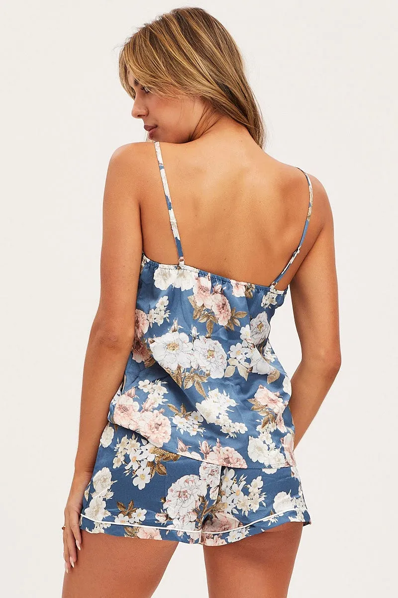 Print Satin Pajamas Set Sleeveless sold by Ally Fashion product image thumbnail 5