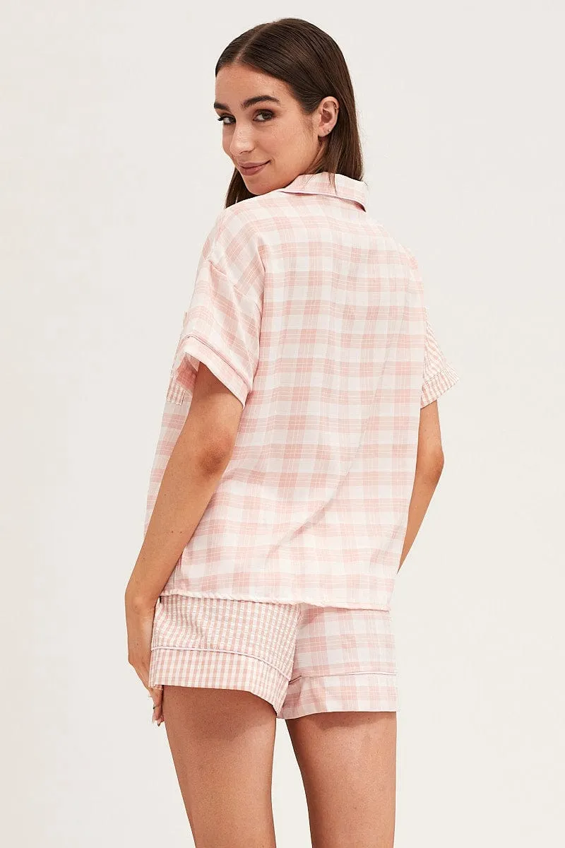 Check Short Sleeve Top And Pant Pj Set sold by Ally Fashion product image thumbnail 5
