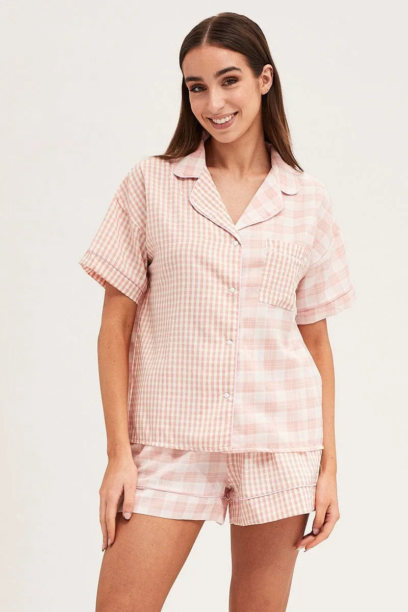 Check Short Sleeve Top And Pant Pj Set sold by Ally Fashion product image thumbnail 3