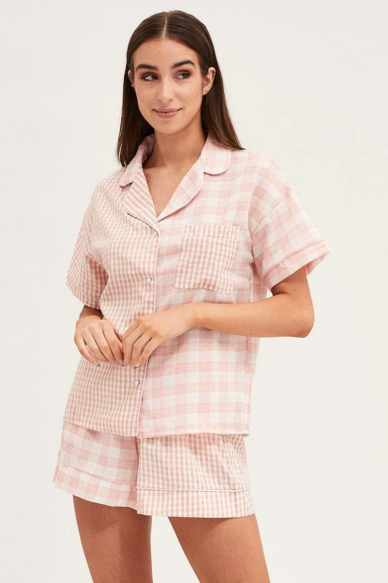 Check Short Sleeve Top And Pant Pj Set sold by Ally Fashion product image thumbnail 2