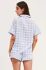 Check Short Sleeve Top And Pant Pj Set sold by Ally Fashion