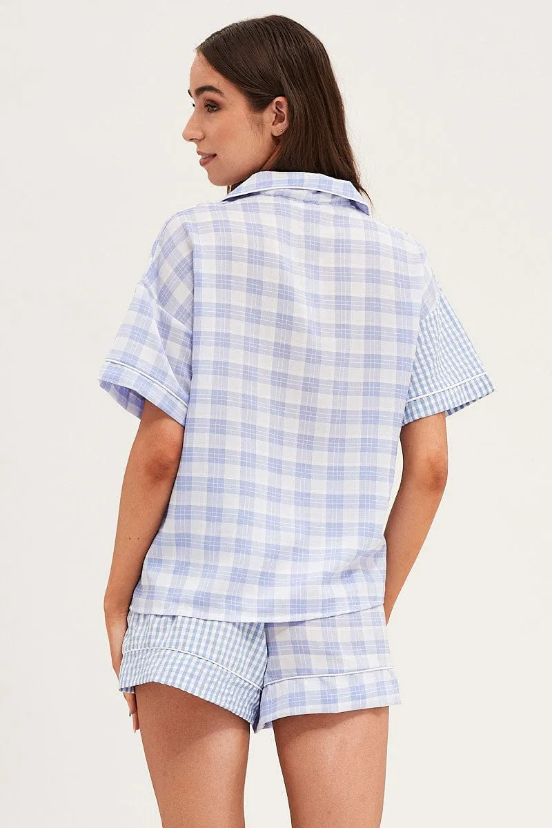 Check Short Sleeve Top And Pant Pj Set sold by Ally Fashion product image thumbnail 5