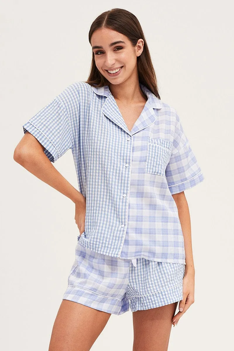 Check Short Sleeve Top And Pant Pj Set sold by Ally Fashion product image thumbnail 3