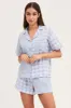 Check Short Sleeve Top And Pant Pj Set sold by Ally Fashion