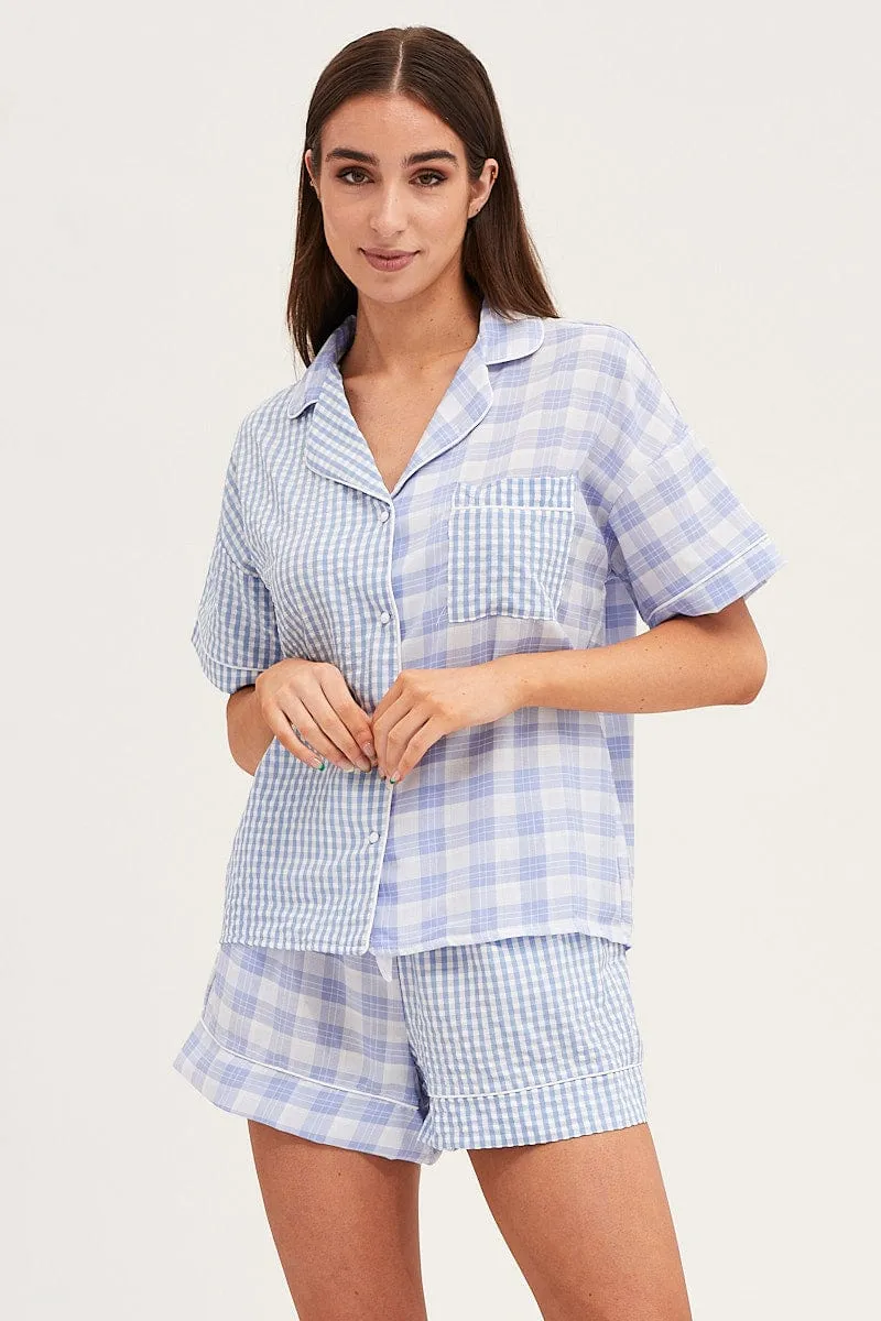 Check Short Sleeve Top And Pant Pj Set sold by Ally Fashion product image thumbnail 2