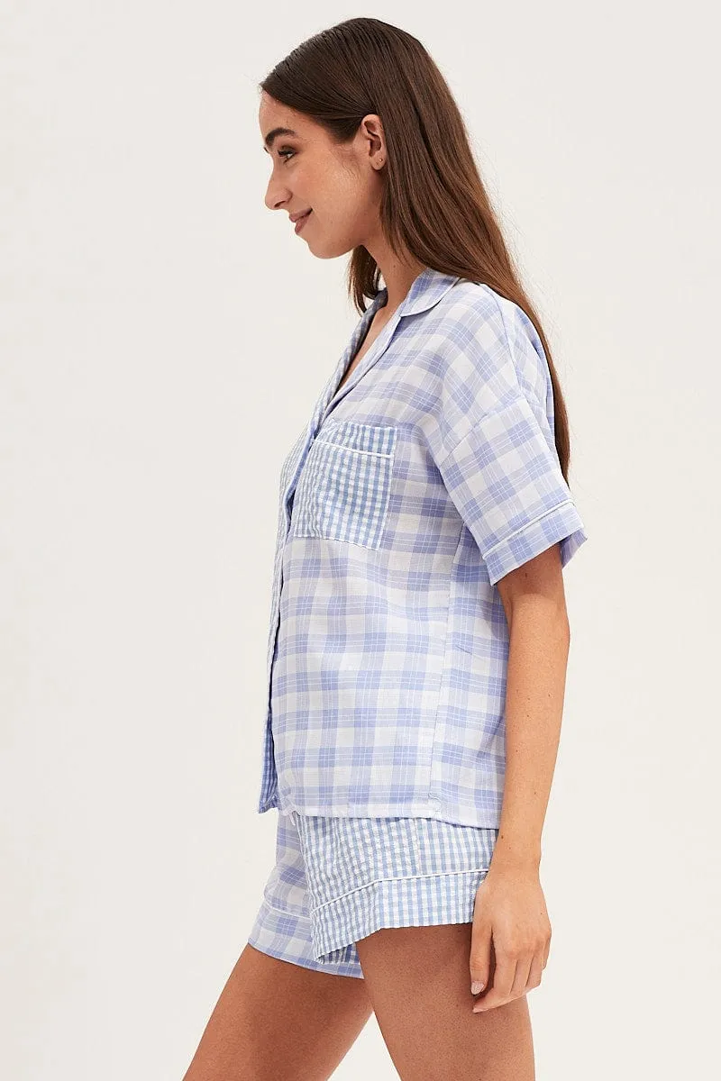 Check Short Sleeve Top And Pant Pj Set sold by Ally Fashion product image thumbnail 4