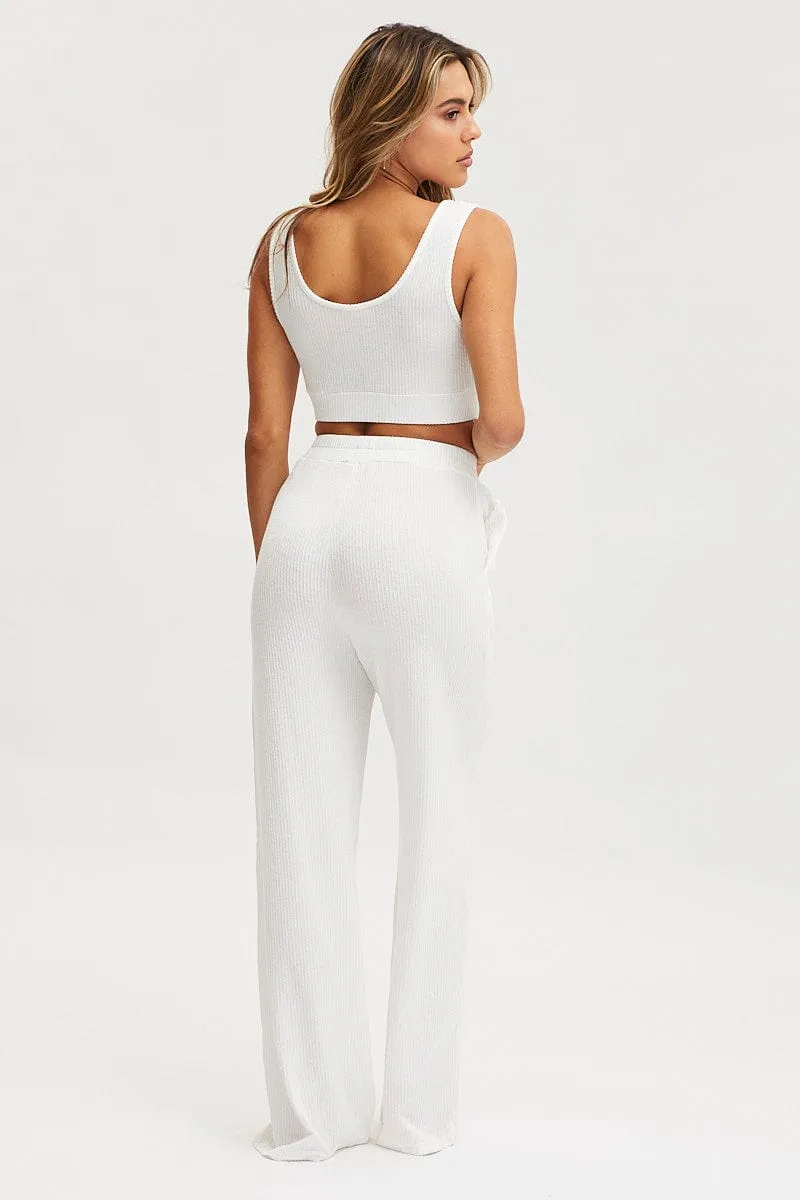 White Jersey Loungewear Sleeveless sold by Ally Fashion product image thumbnail 5