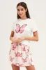 Multi Colour Short Sleeve & Shorts Pj Set sold by Ally Fashion