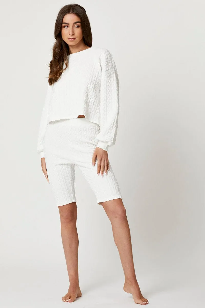 White Cycling Shorts sold by Ally Fashion product image thumbnail 2