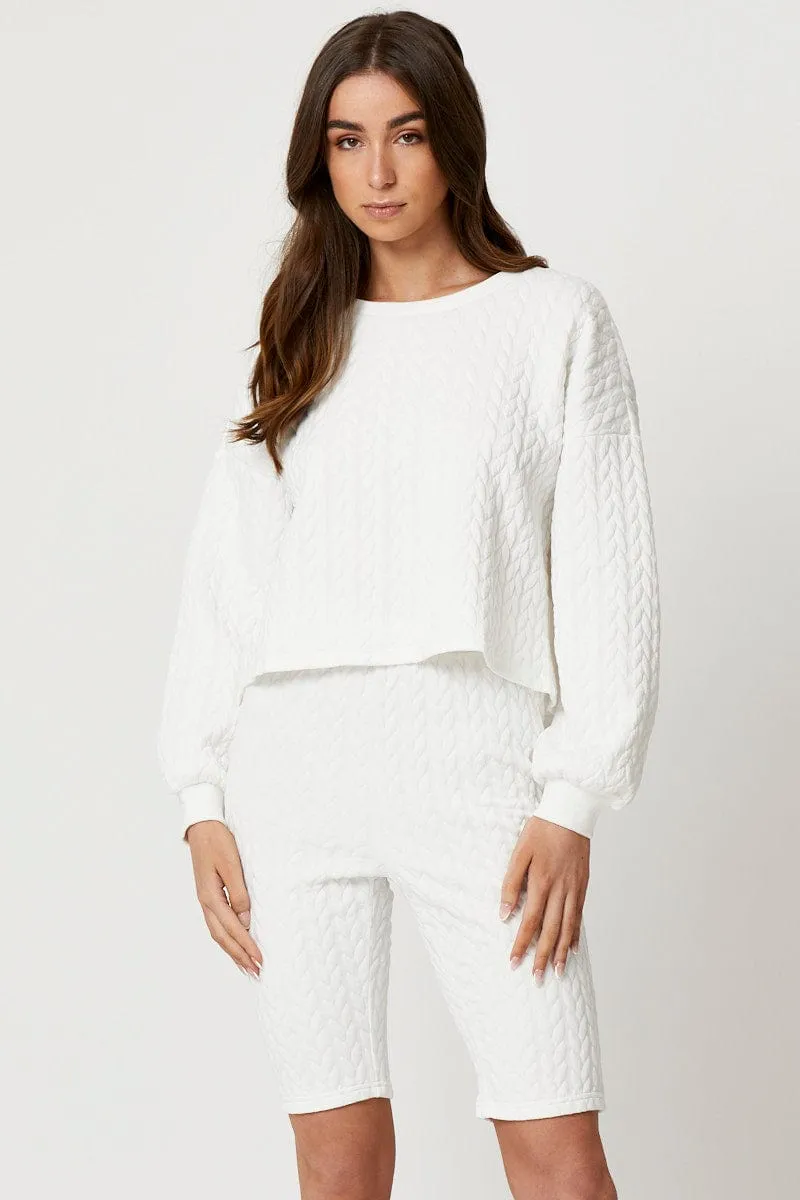 White Cycling Shorts sold by Ally Fashion