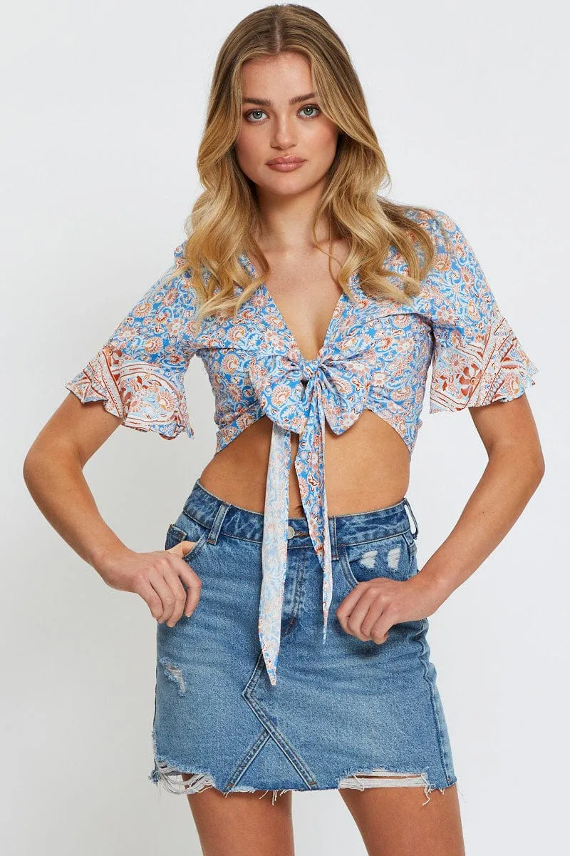 Boho Print Bolero Short Sleeve sold by Ally Fashion