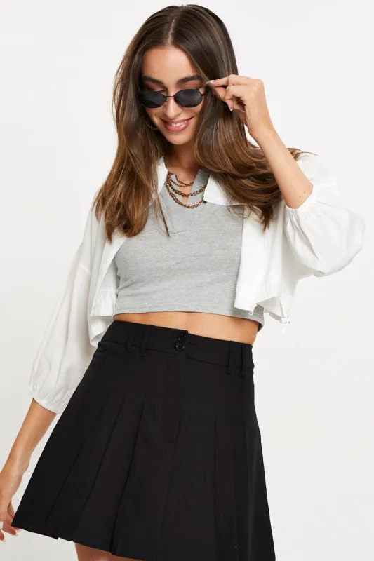 White Windbreaker Jacket sold by Ally Fashion