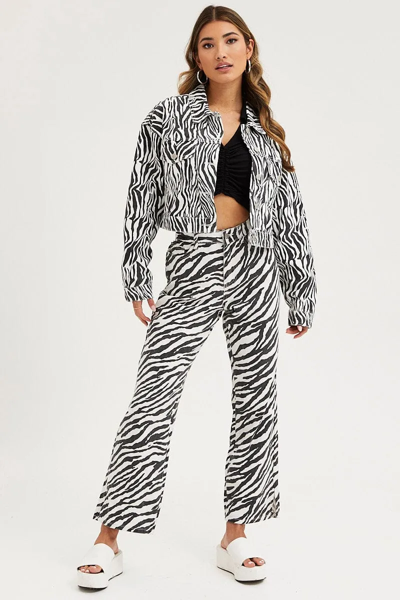 Print Demin Jacket Long Sleeve sold by Ally Fashion product image thumbnail 3