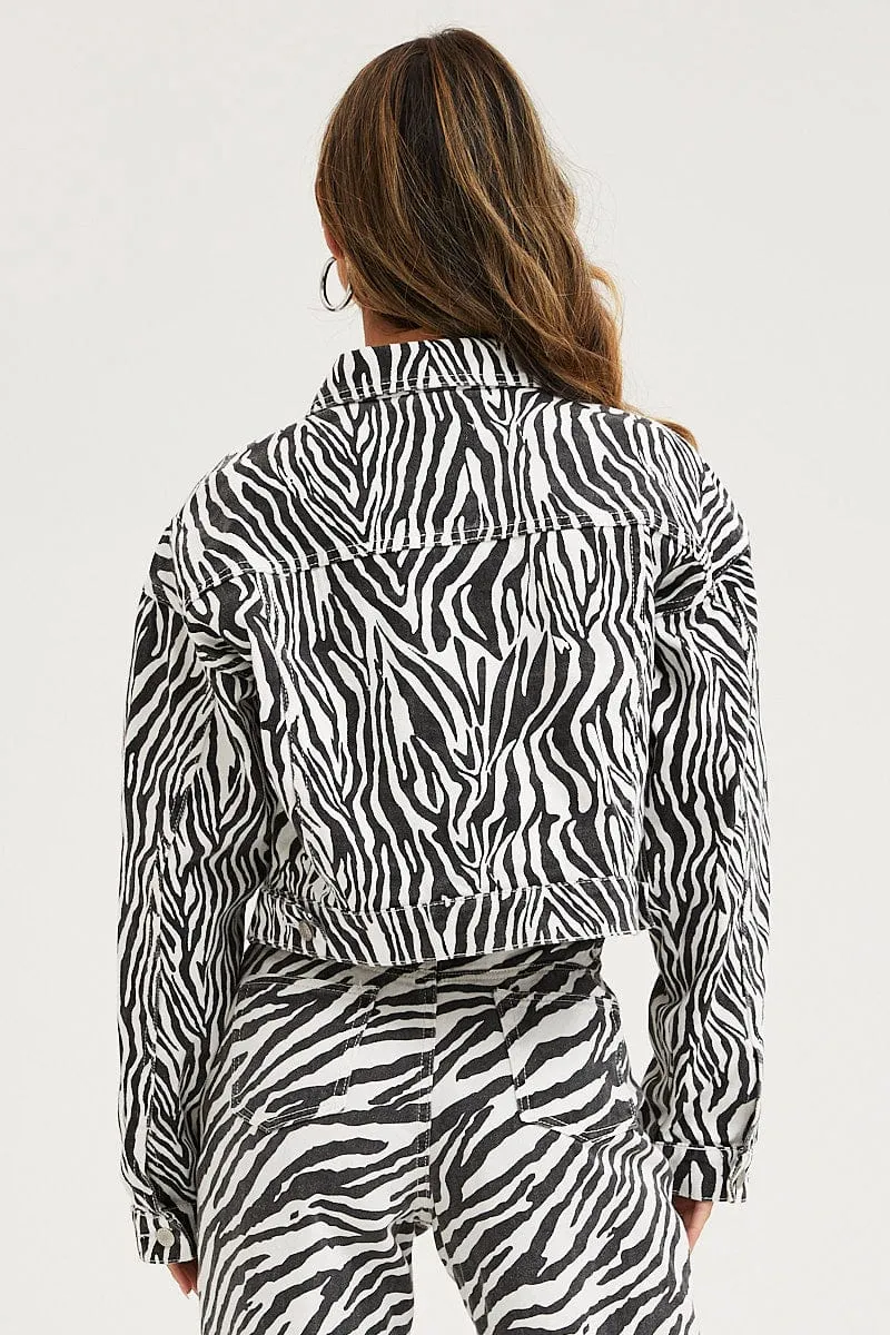 Print Demin Jacket Long Sleeve sold by Ally Fashion product image thumbnail 5