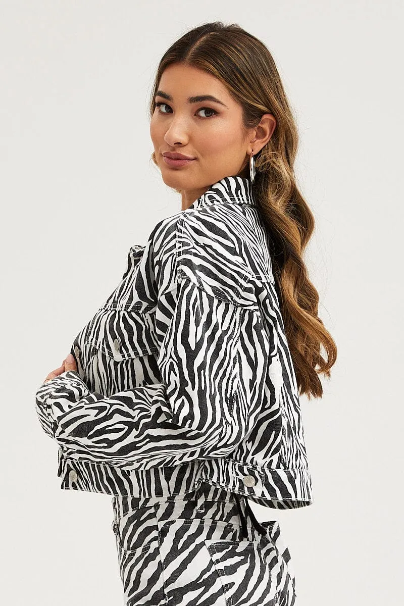 Print Demin Jacket Long Sleeve sold by Ally Fashion product image thumbnail 4