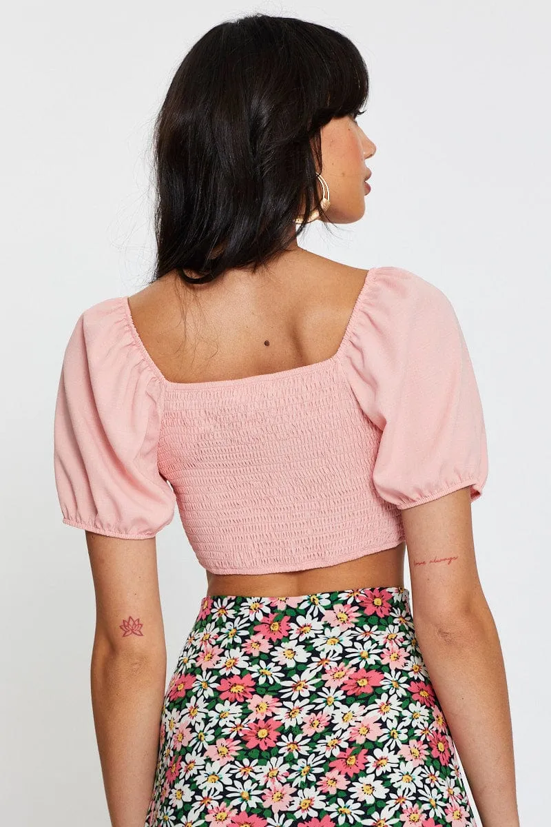Pink Crop Bolero Short Sleeve sold by Ally Fashion product image thumbnail 5