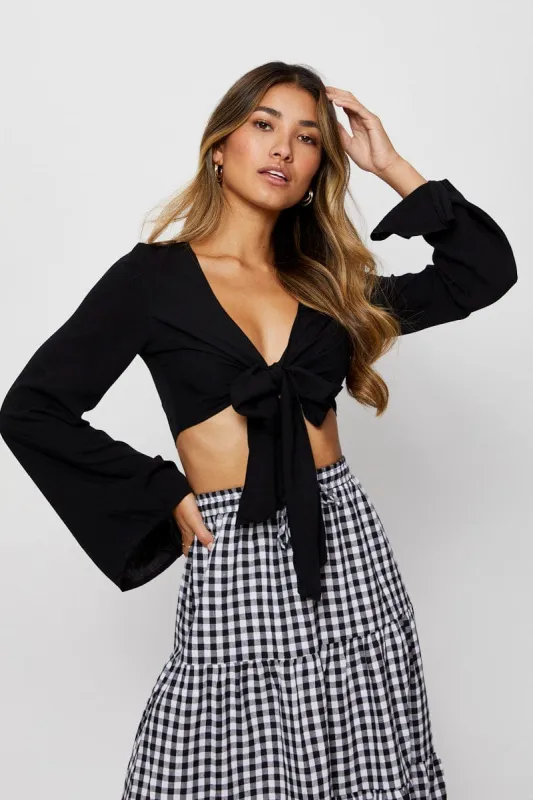 Black Crop Bolero Long Sleeve sold by Ally Fashion