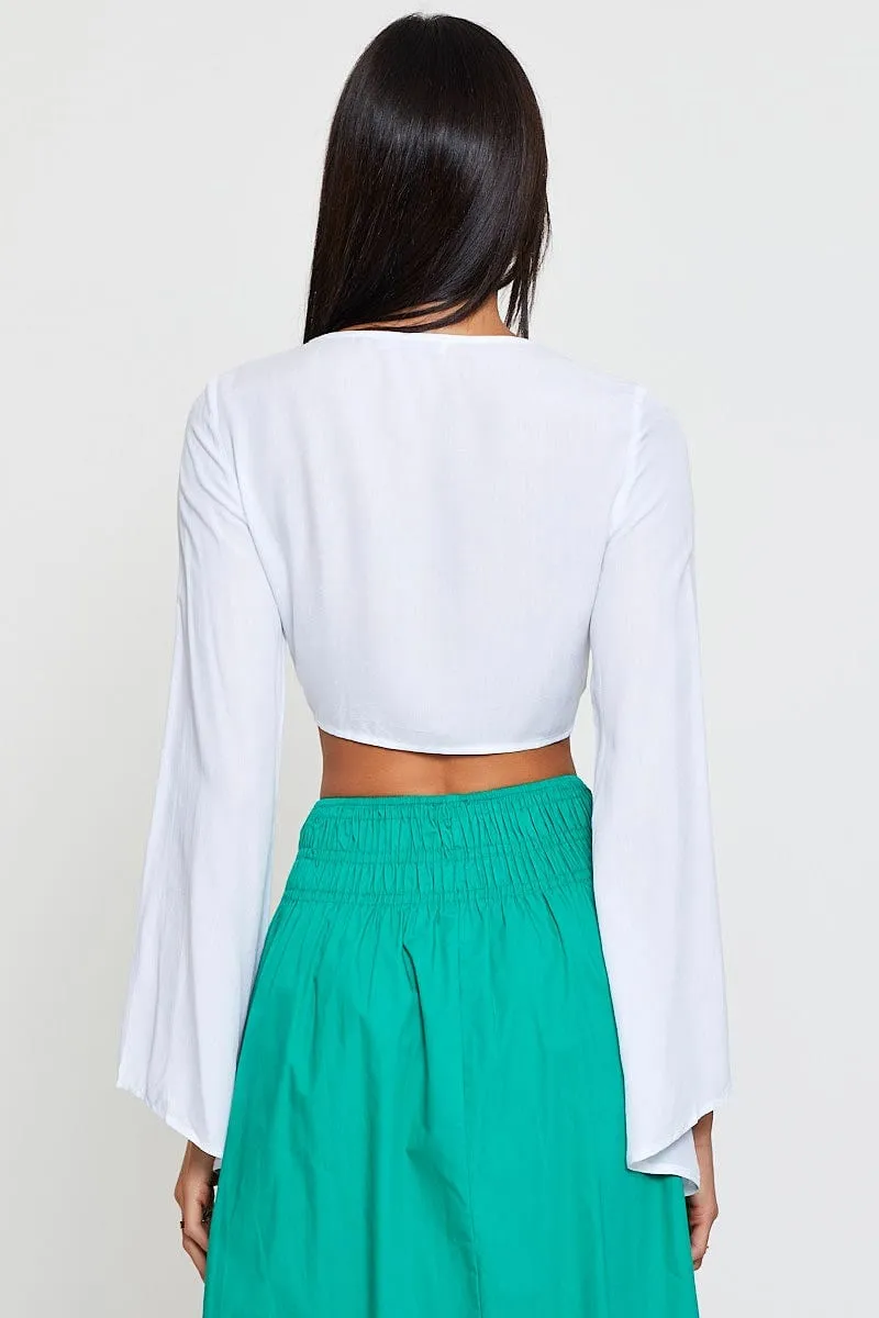 White Crop Bolero Long Sleeve sold by Ally Fashion product image thumbnail 4