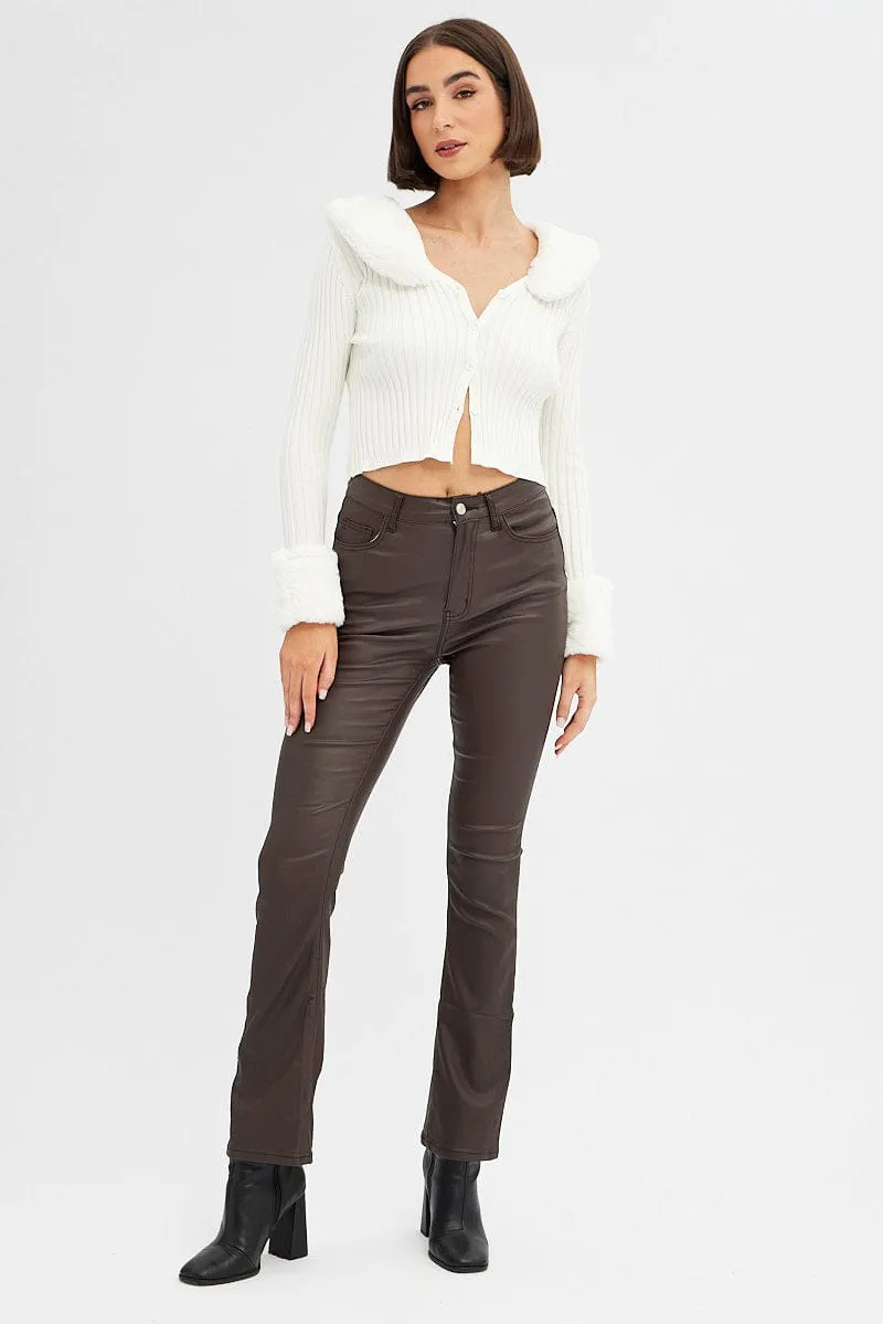 White Fur Trim Cardigan sold by Ally Fashion product image thumbnail 2